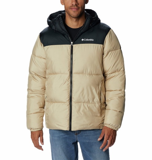 Columbia Winterjacke Puffect mit Kapuze (Thermarator Isolierung, wasserdicht) beige Herren
